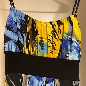 3/20 Maxi dress. Bold blue, black and yellow.